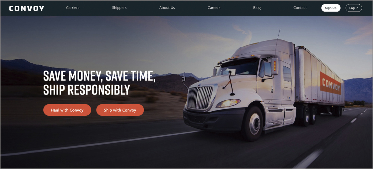 荷主とトラック運送業者のマッチングプラットフォーム「CONVOY」